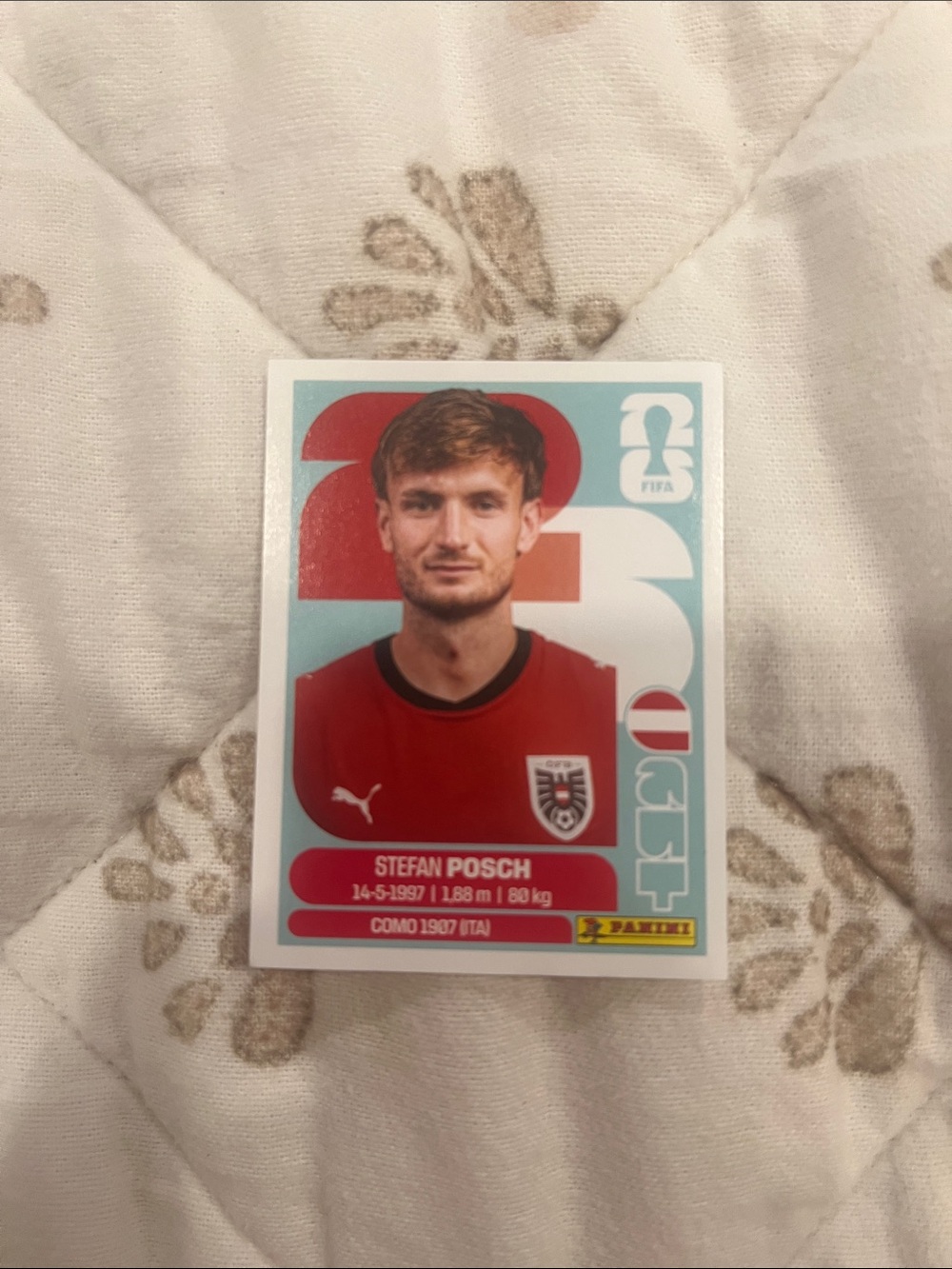 Panini Football Sticker - Stefan Posch